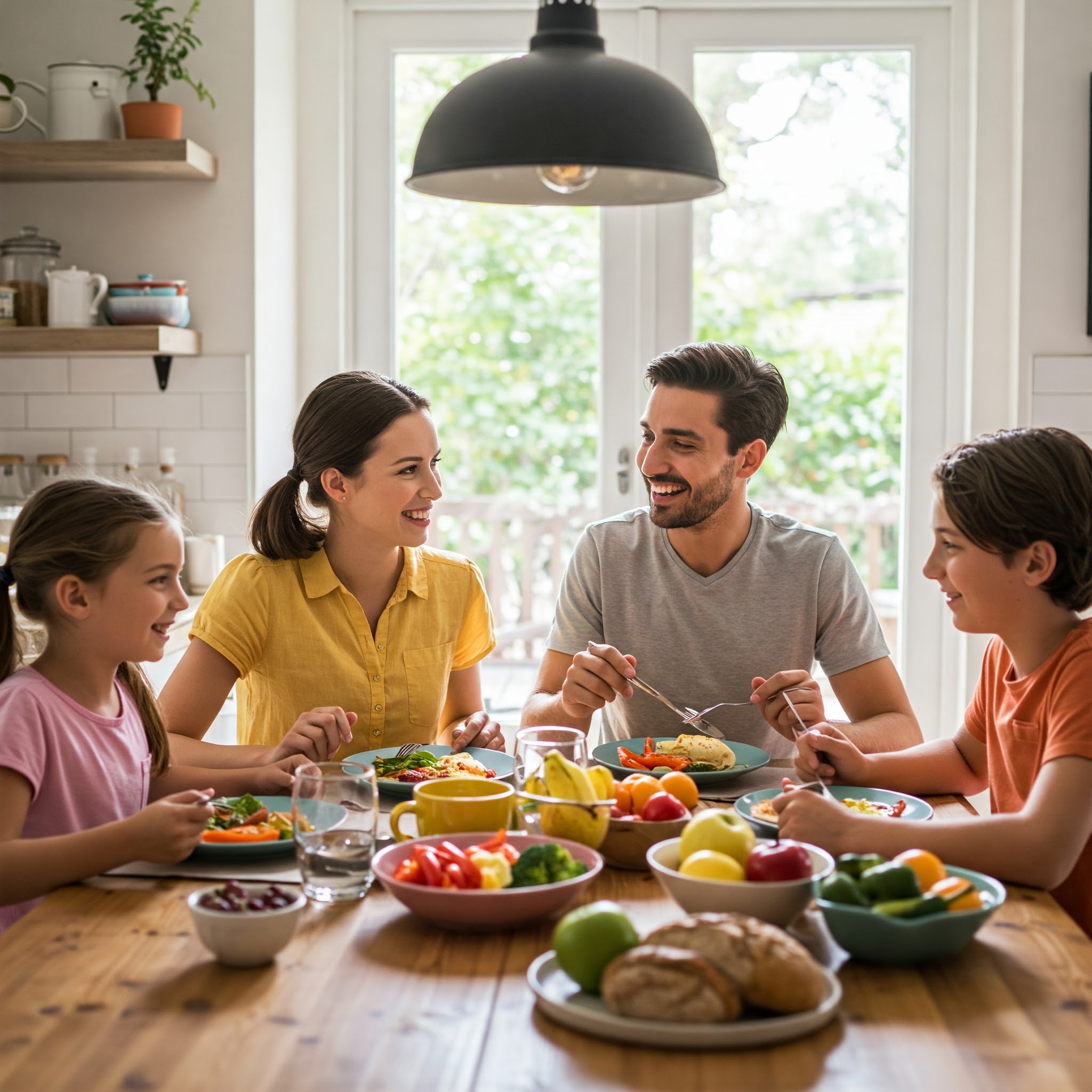 food-adventures-trying-a-new-healthy-food-with-gentle-encouragement-happy-family-meal