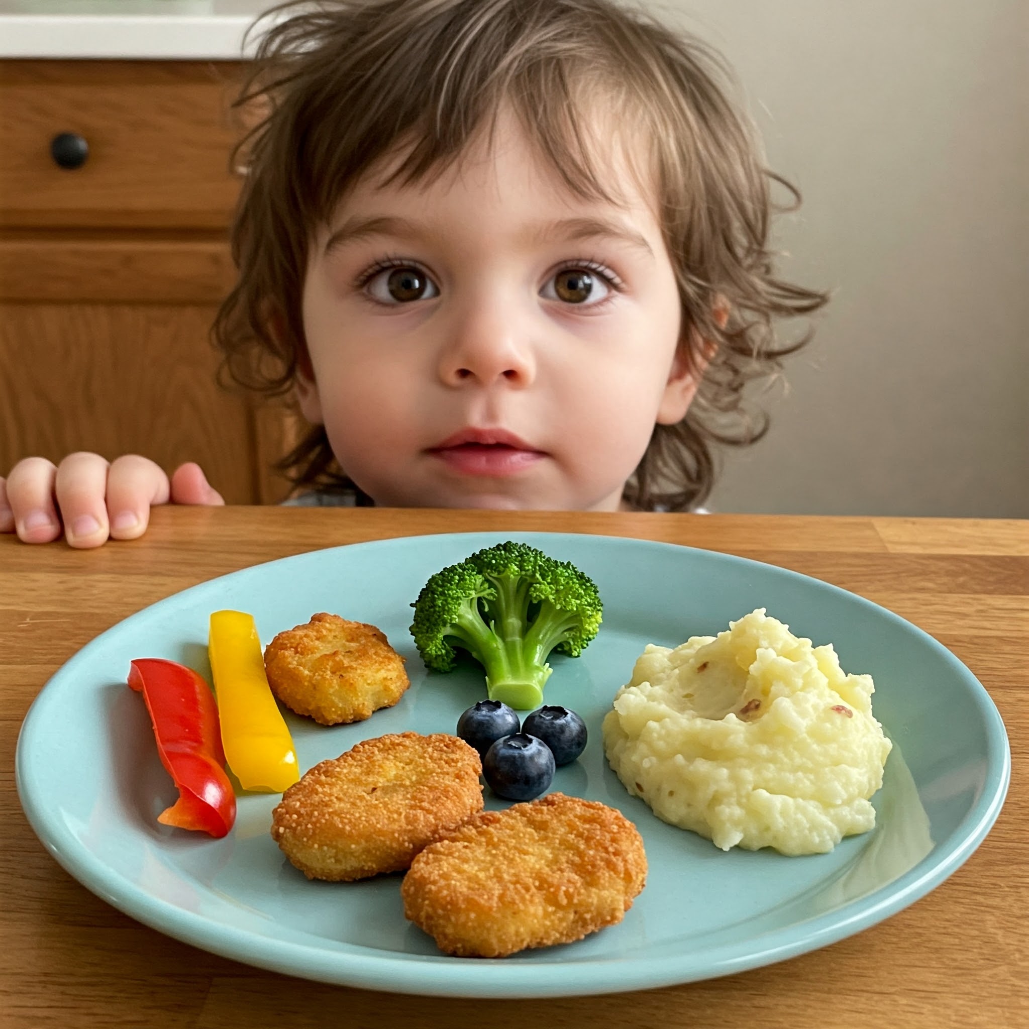 food-adventures-trying-a-new-healthy-food-with-gentle-encouragement-kid-trying-new-food-together-with-favourite-ones